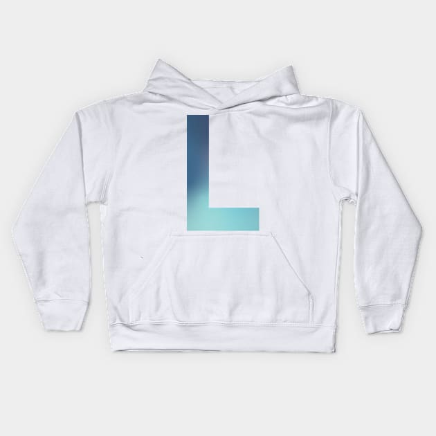 Gradient Letter L Initial Alphabet Kids Hoodie by murialbezanson